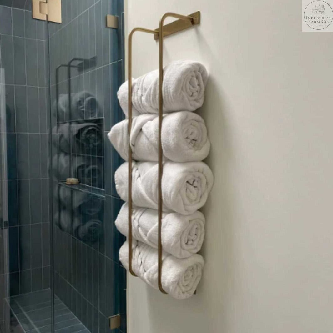 The Tyler Bathroom Towel Rack Towel Holder 12&quot; Wall Mount Length Finish Clear Coat | Industrial Farm Co
