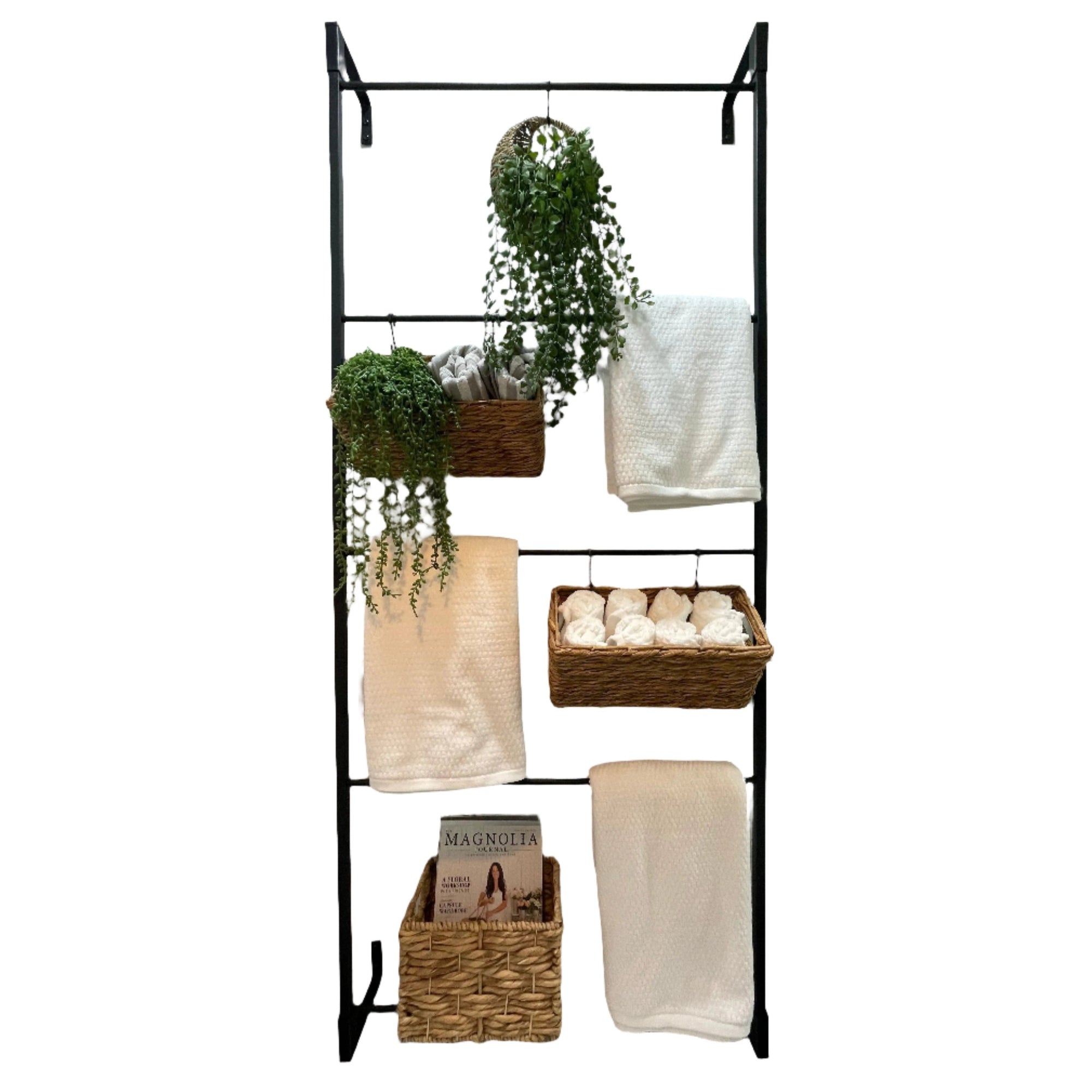The Veronica Modern Blanket Ladder  3 Feet - 16" Wide Finish Clear Coat | Industrial Farm Co