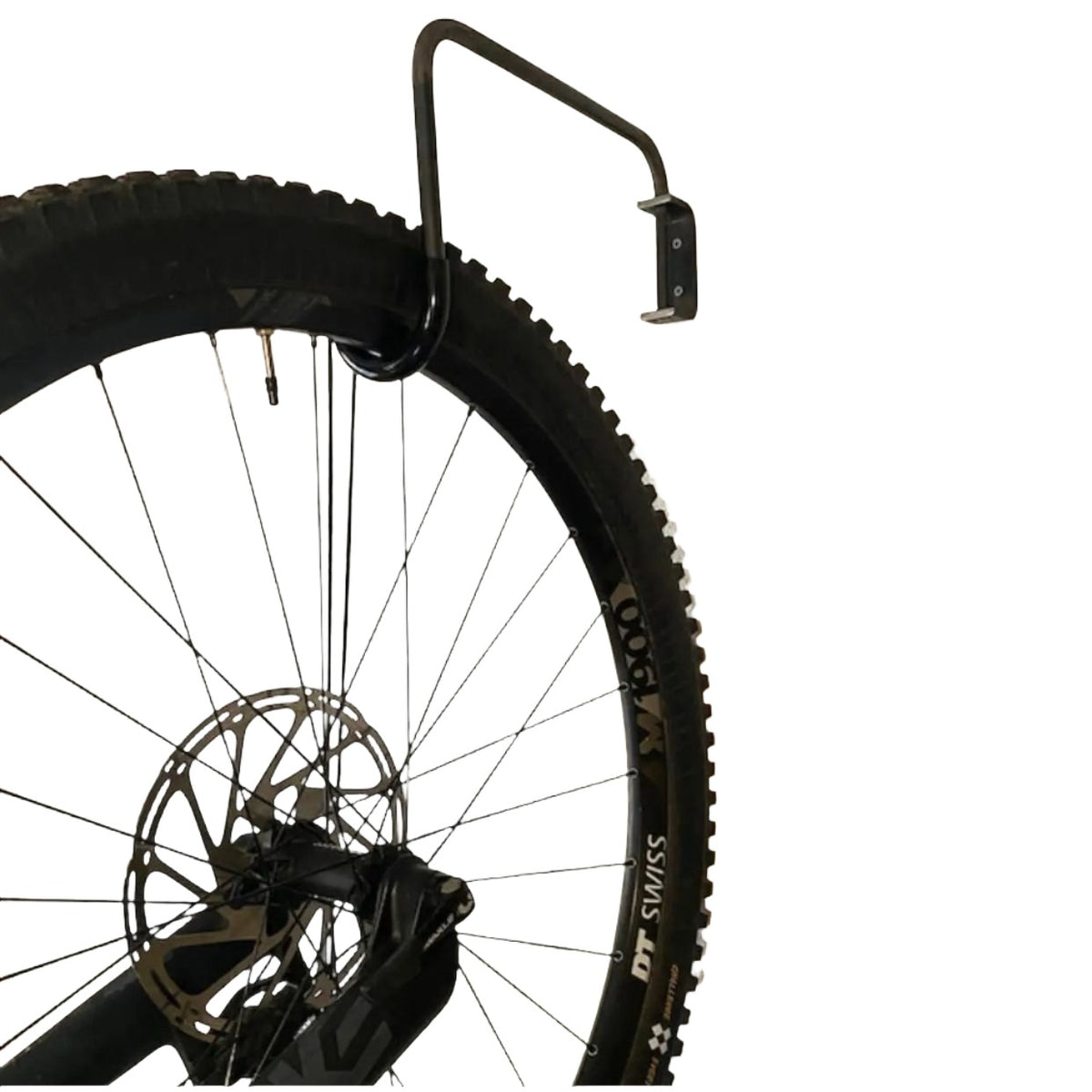 The Logan Wall Mounted Bike Rack Hook Regular Rim Finish Bare/Raw Metal | Industrial Farm Co