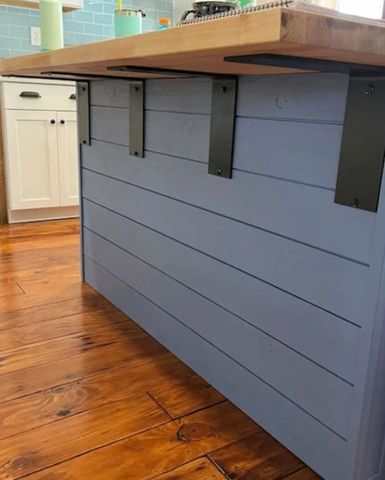 The Lorraine L Shelf Bracket Shelf Support 4" Depth x 4" Wall Mount Length Finish Raw - Uncoated Metal | Industrial Farm Co