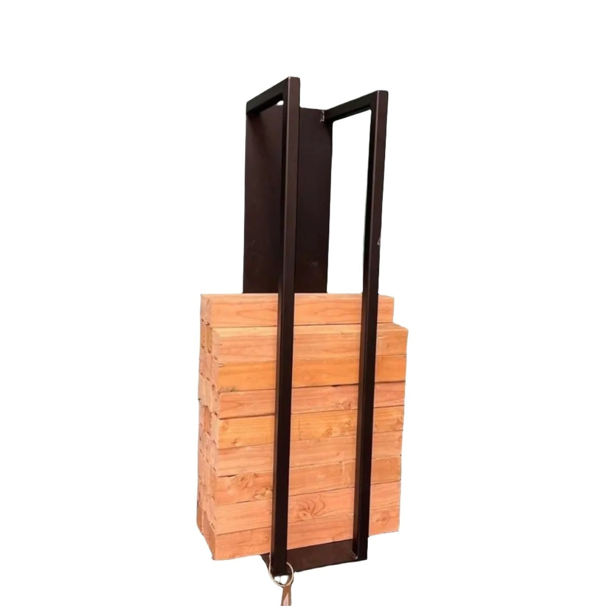 The Toby Firewood Holder  36” Wall Mount Length Finish Copper Powder Coat | Industrial Farm Co