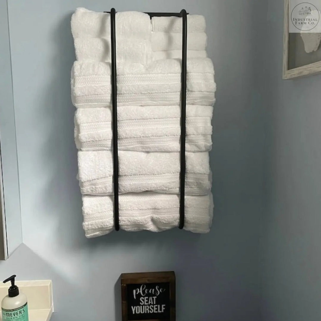 The Tyler Bathroom Towel Rack Towel Holder 24" Wall Mount Length Finish Gold Powder Coat | Industrial Farm Co