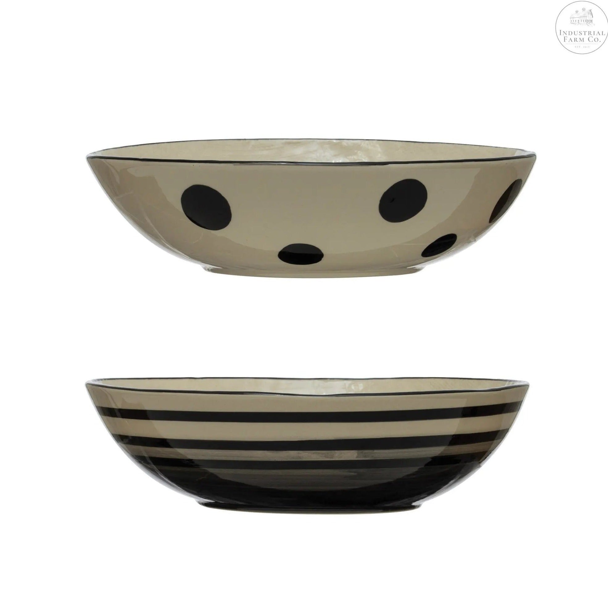 The Walker Hand Painted Serving Bowl  Dots   | Industrial Farm Co