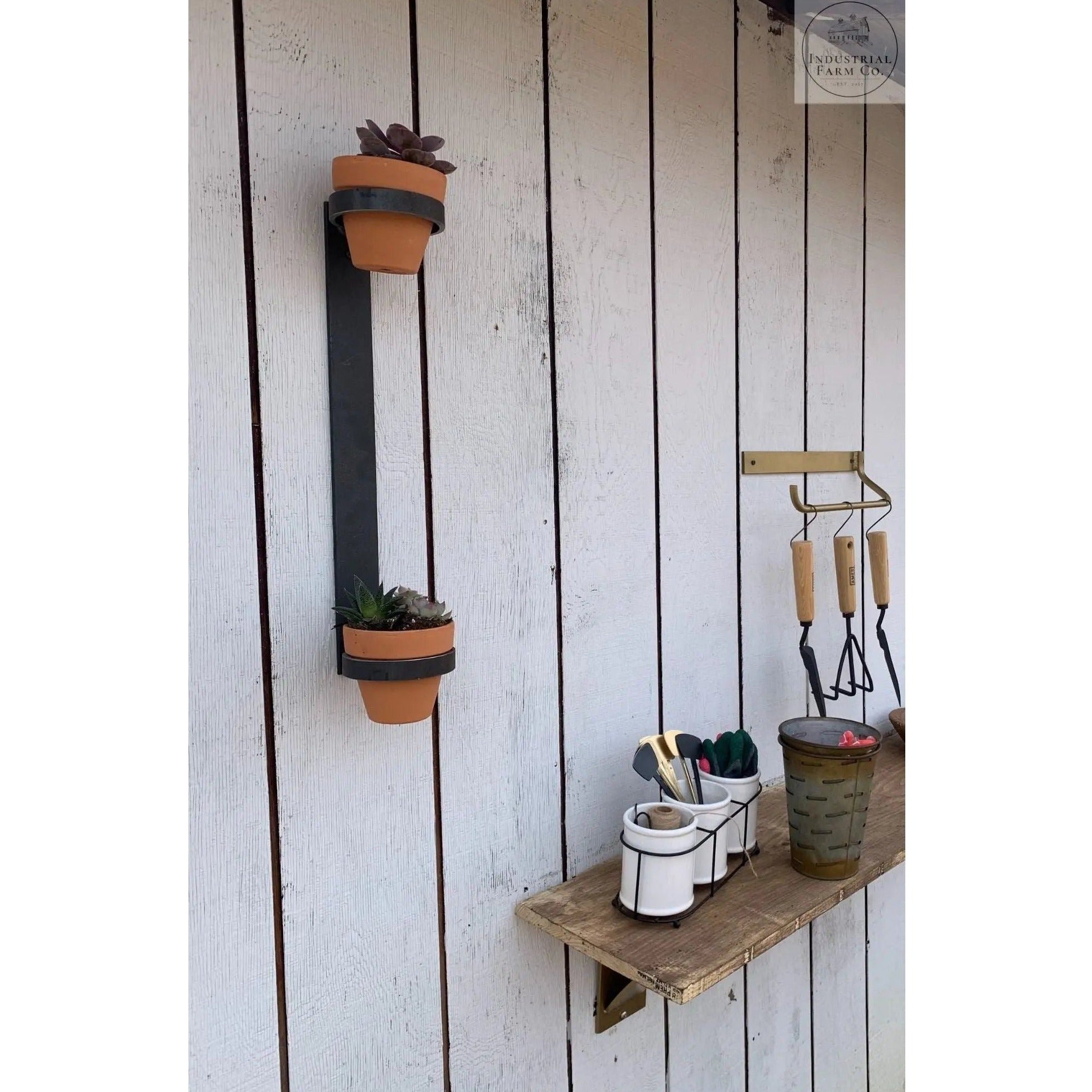 The Watertown Wall Mount Vertical Planter Plant Holder 24" Style 6" Pots | Industrial Farm Co