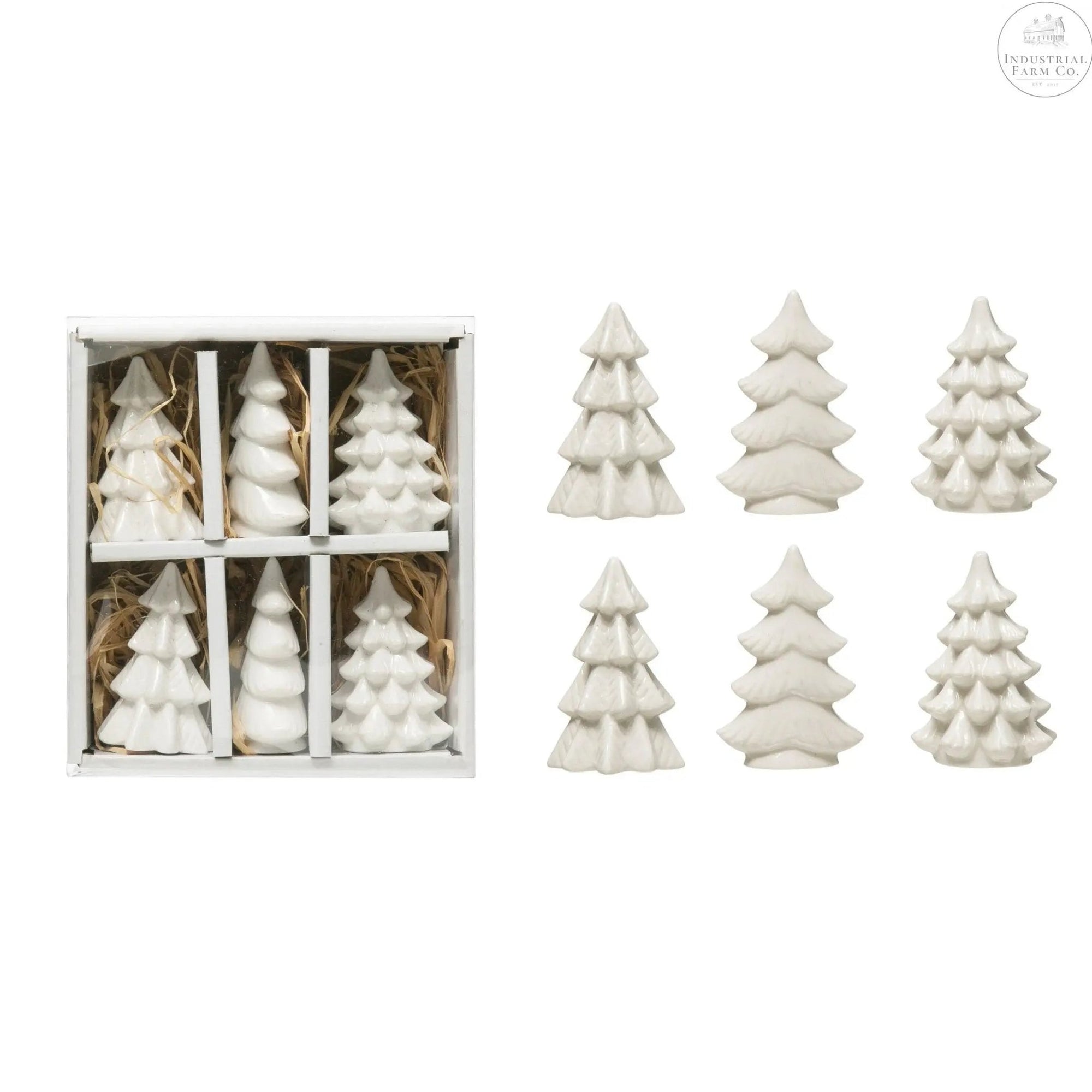 Winter Wonderland Stoneware Tree Set     | Industrial Farm Co