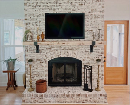 The Buffalo 4" Mantel Bracket – Square Support Bar with Metal Straps, Heavy Duty Steel, Handmade USA