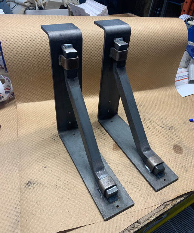 The Bison 3" Mantel Bracket – Square Support Bar with Metal Straps, Heavy Duty Steel, Handmade USA (Copy)