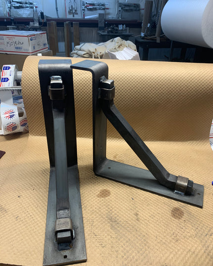 The Bison 3" Mantel Bracket – Square Support Bar with Metal Straps, Heavy Duty Steel, Handmade USA (Copy)