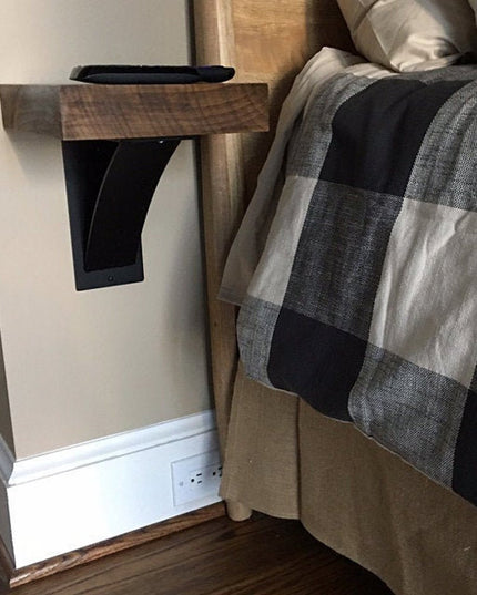 The Ninemile 5" Industrial Shelf Bracket – Heavy Duty Steel, Curved Support Bar, Handmade USA