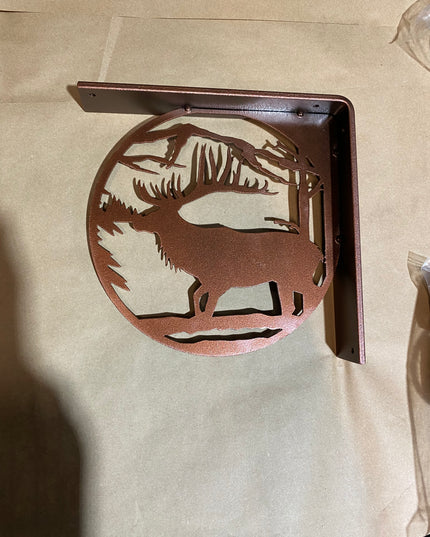 Handcrafted Metal Elk Profile L-Bracket