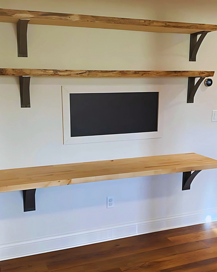 The Dibbles 3" Industrial Shelf Bracket – Heavy Duty Steel, Curved Support Bar, Handmade USA