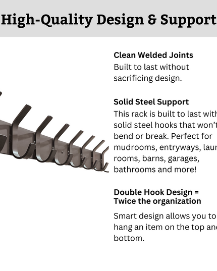 Riseform Wall Mounted Metal Coat Rack