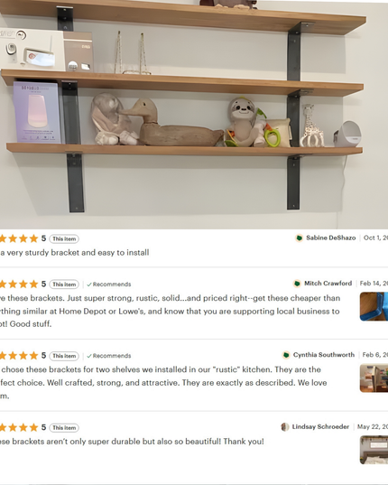 The Lafayette L Shelf Bracket – 1.5" Wide Heavy Duty Steel Support