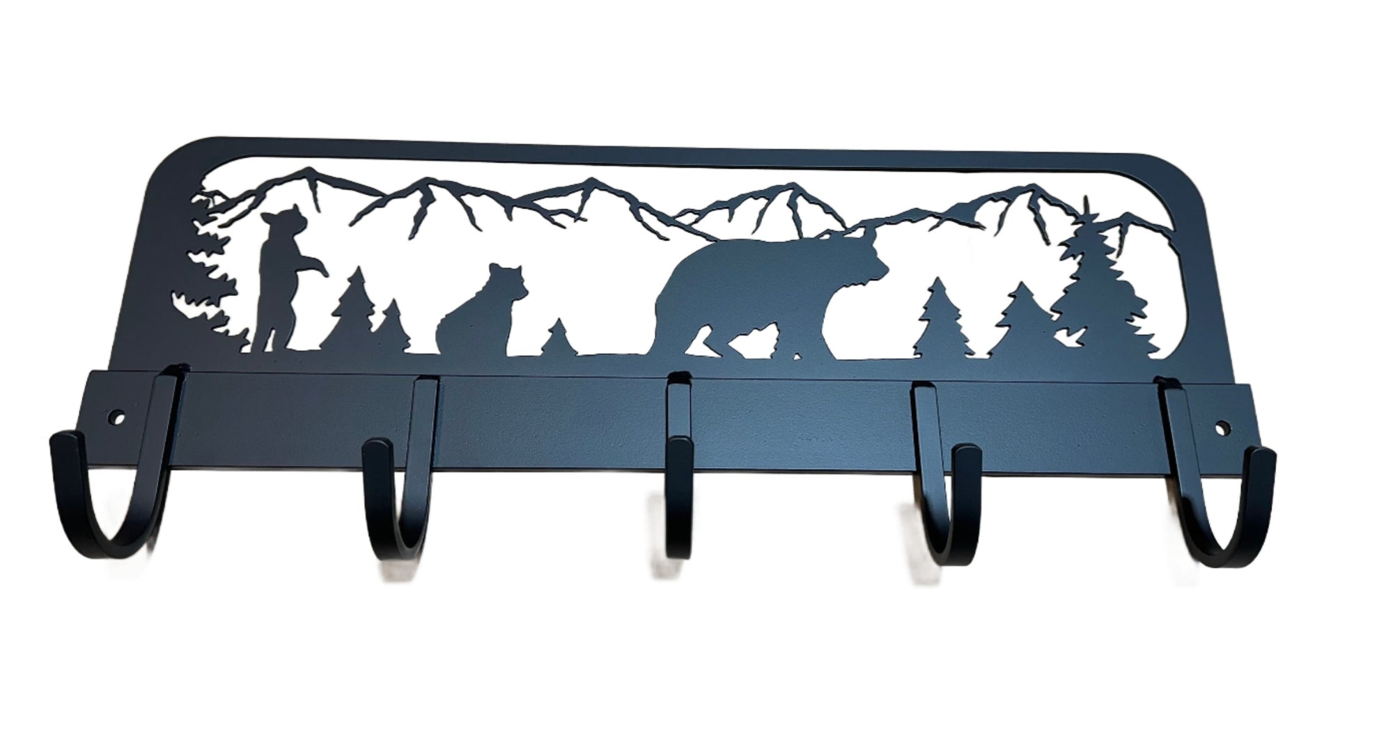 Handmade Momma Bear and Cub Design Coat Rack - Rustic Entryway Organizer - Functional Art for Your Home