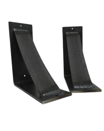 The Albany 4" Industrial Shelf Bracket – Heavy Duty Steel, Curved Support Bar, Handmade USA