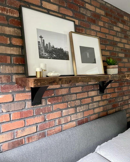 The Albany 4" Industrial Shelf Bracket – Heavy Duty Steel, Curved Support Bar, Handmade USA