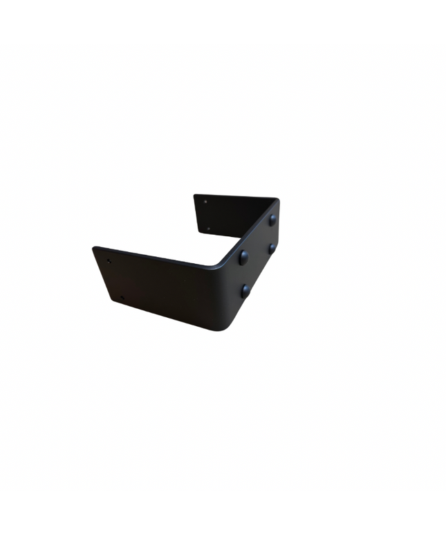 Steel beam wrap featuring evenly spaced rivets welded into place. The wrap is designed to encase and reinforce structural beams, with a smooth, polished surface interrupted by the raised heads of the rivets. The rivets add both structural integrity and a rugged, industrial aesthetic to the beam