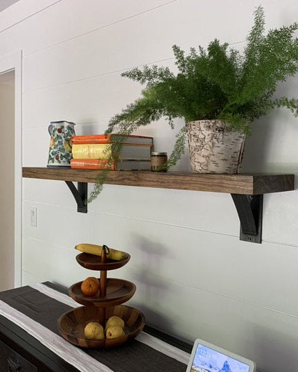 The Dibbles 3" Industrial Shelf Bracket – Heavy Duty Steel, Curved Support Bar, Handmade USA