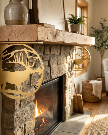 Handcrafted Metal Elk Profile L-Bracket