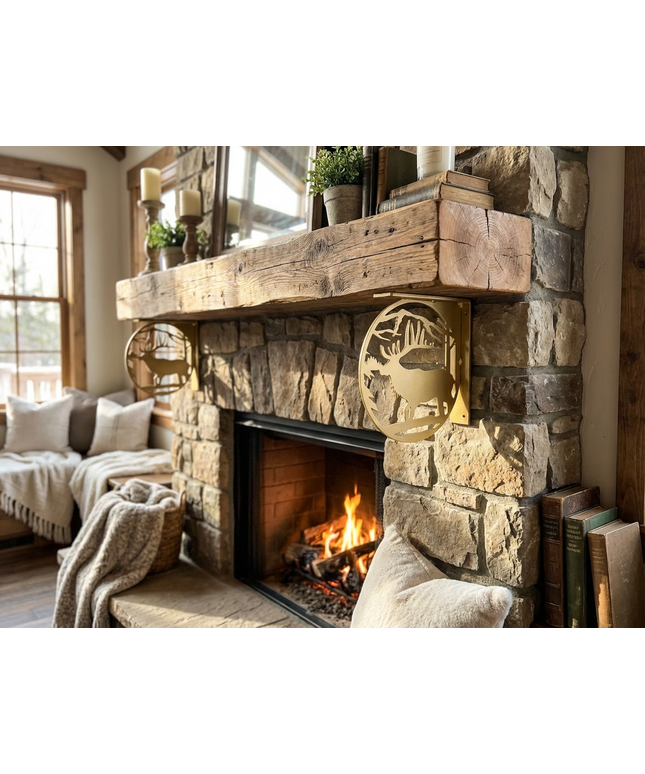 Handcrafted Metal Elk Profile L-Bracket