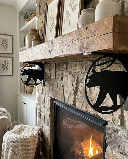 Handcrafted Metal Bear Cutout L-Bracket 2" Wide