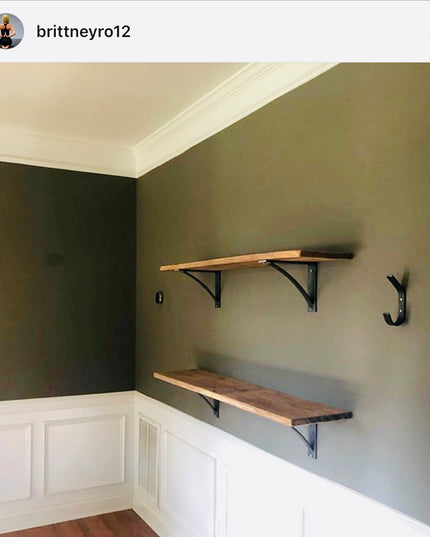 The Pops 2" Industrial Shelf Bracket – Heavy Duty Steel, Curved Support Bar, Handmade USA