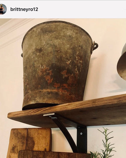 The Pops 2" Industrial Shelf Bracket – Heavy Duty Steel, Curved Support Bar, Handmade USA