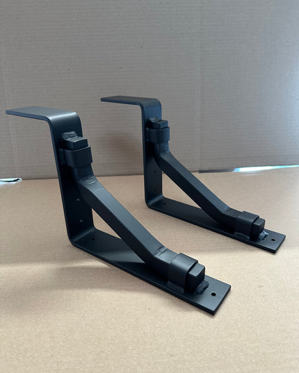 The  Bullhorn 2" Mantel Bracket – Square Support Bar with Metal Straps, Heavy Duty Steel, Handmade USA