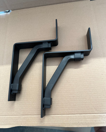 The  Bullhorn 2" Mantel Bracket – Square Support Bar with Metal Straps, Heavy Duty Steel, Handmade USA