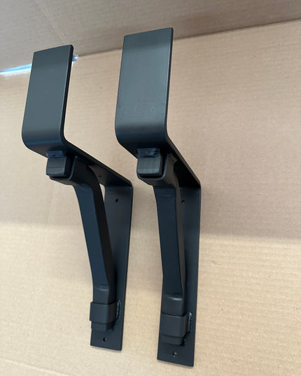 The  Bullhorn 2" Mantel Bracket – Square Support Bar with Metal Straps, Heavy Duty Steel, Handmade USA