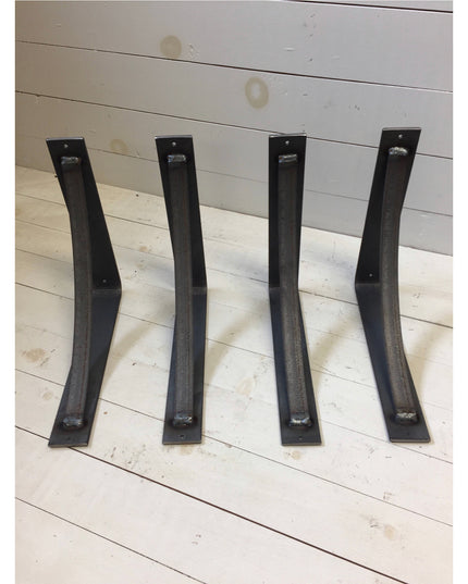 The Pops 2" Industrial Shelf Bracket – Heavy Duty Steel, Curved Support Bar, Handmade USA