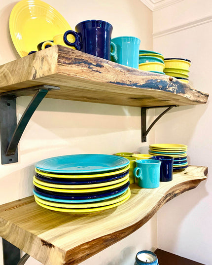 The Pops 2" Industrial Shelf Bracket – Heavy Duty Steel, Curved Support Bar, Handmade USA