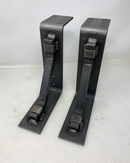 The Bison 3" Mantel Bracket – Square Support Bar with Metal Straps, Heavy Duty Steel, Handmade USA (Copy)