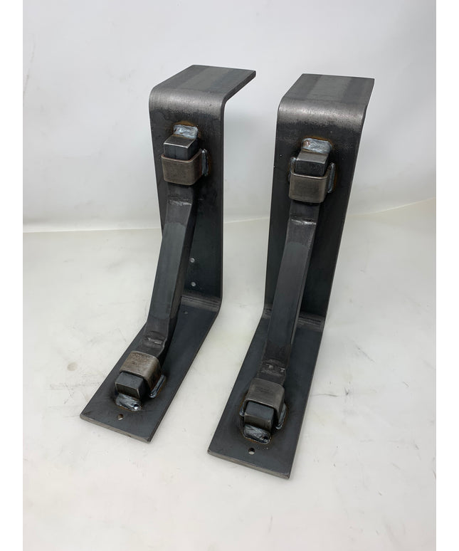 The Bison 3" Mantel Bracket – Square Support Bar with Metal Straps, Heavy Duty Steel, Handmade USA (Copy)