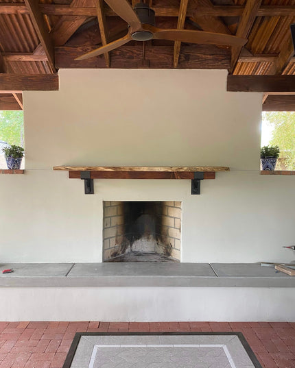 The Buffalo 4" Mantel Bracket – Square Support Bar with Metal Straps, Heavy Duty Steel, Handmade USA