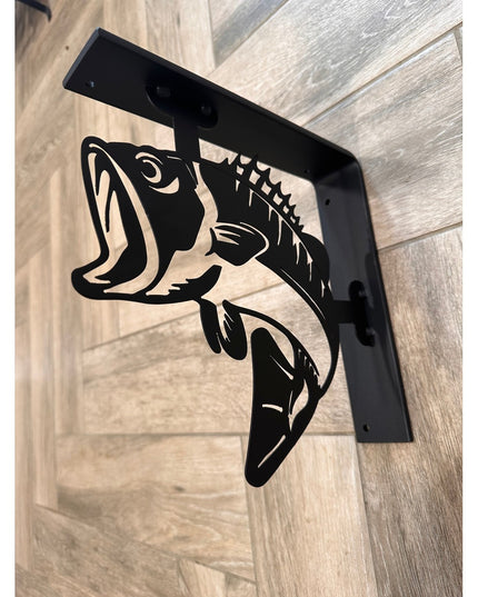 Bass Fish Metal Shelf Brackets