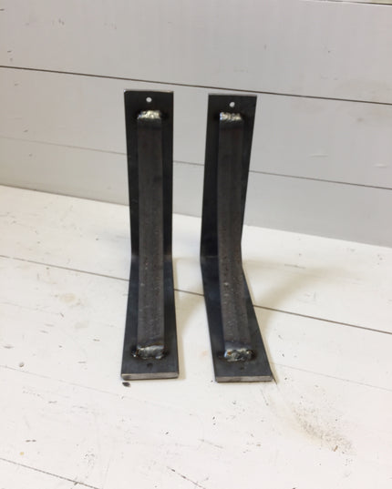 The Pops 2" Industrial Shelf Bracket – Heavy Duty Steel, Curved Support Bar, Handmade USA