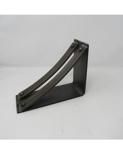 Black metal triangular shelf bracket with reinforcement strut and mounting holes - The Jamestown 4" Wide Shelf Bracket by ...