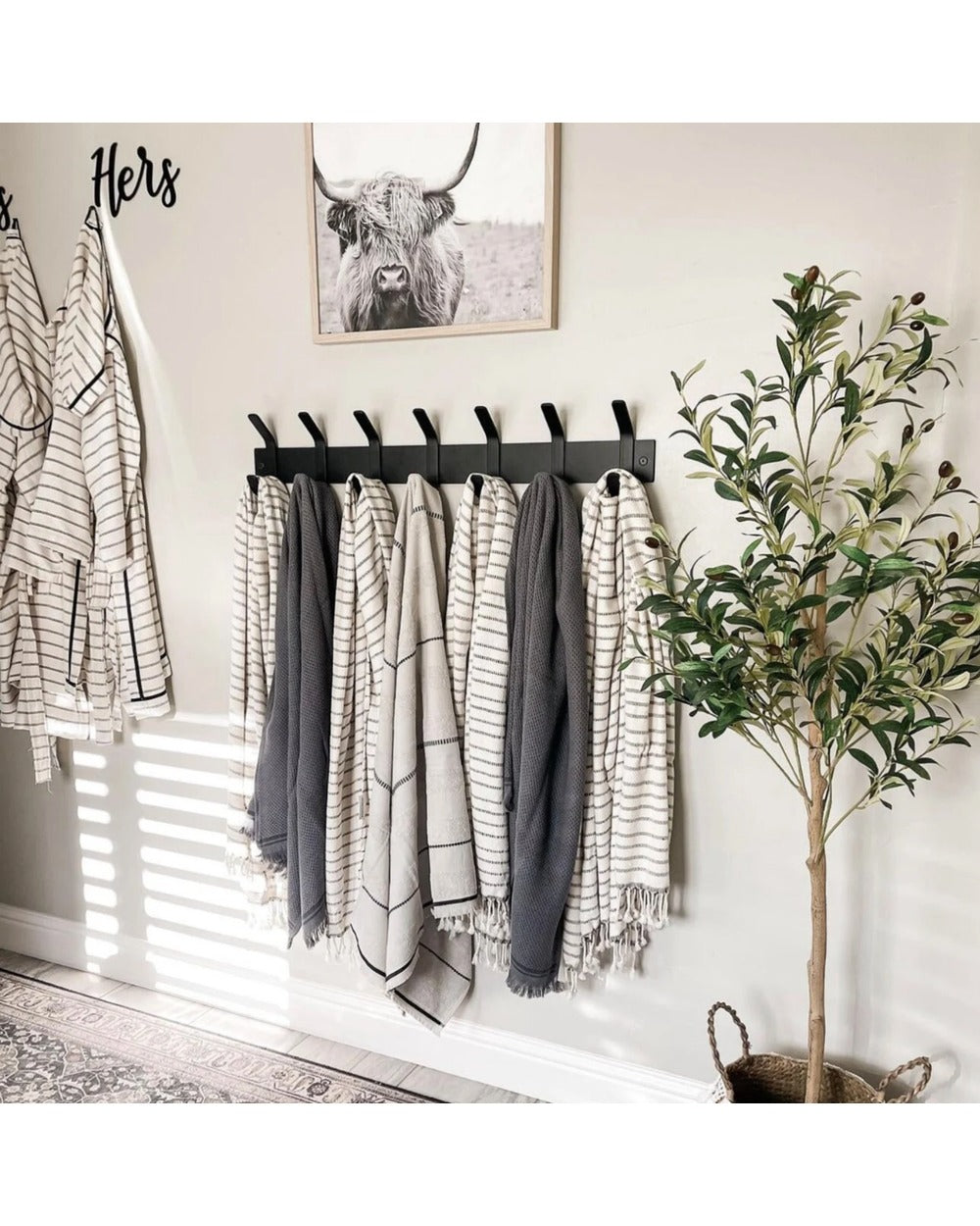 Fairmount Coat Rack — Steel Angled Hooks