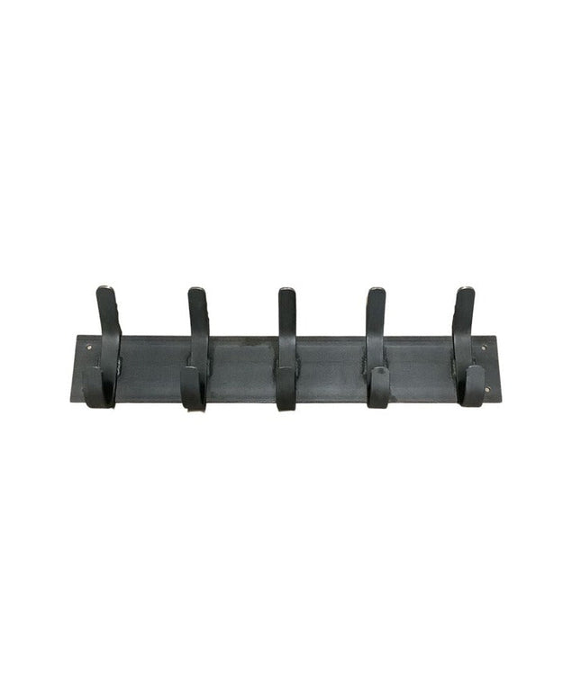 Riseform Wall Mounted Metal Coat Rack in dark gray with 5 hooks by Industrial Farm Co, modern minimalist design