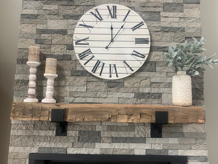 The Buffalo 4" Mantel Bracket – Square Support Bar with Metal Straps, Heavy Duty Steel, Handmade USA