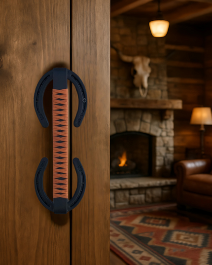 Bermuda Horseshoe Door Handle | Leather Wrap | Handmade USA