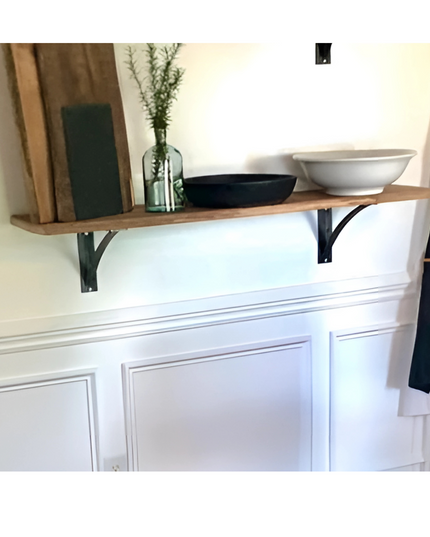 The Pops 2" Industrial Shelf Bracket – Heavy Duty Steel, Curved Support Bar, Handmade USA