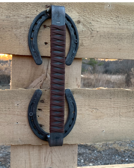 Bermuda Horseshoe Door Handle | Leather Wrap | Handmade USA