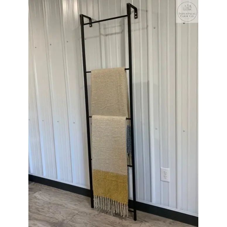 The Hal Standing Mounted Blanket Ladder  3ft - 16” Wide Finish Gold Powder Coat | Industrial Farm Co
