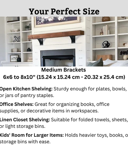 The Albany 4" Industrial Shelf Bracket – Heavy Duty Steel, Curved Support Bar, Handmade USA