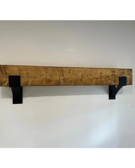 Wooden Mantel and Steel Bracket Kit     | Industrial Farm Co