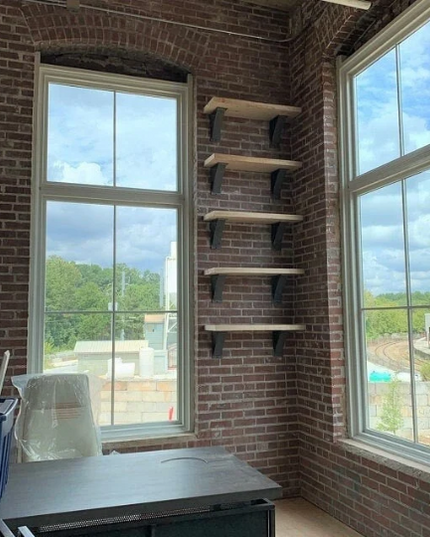 The Albany 4" Industrial Shelf Bracket – Heavy Duty Steel, Curved Support Bar, Handmade USA