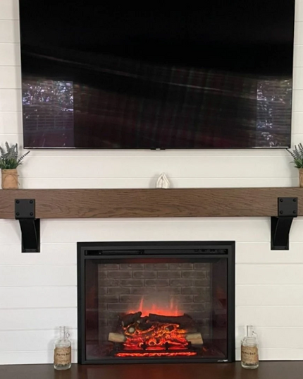 The Clermont 4" Mantel Bracket with Rivets – Heavy Duty Steel, Handmade USA