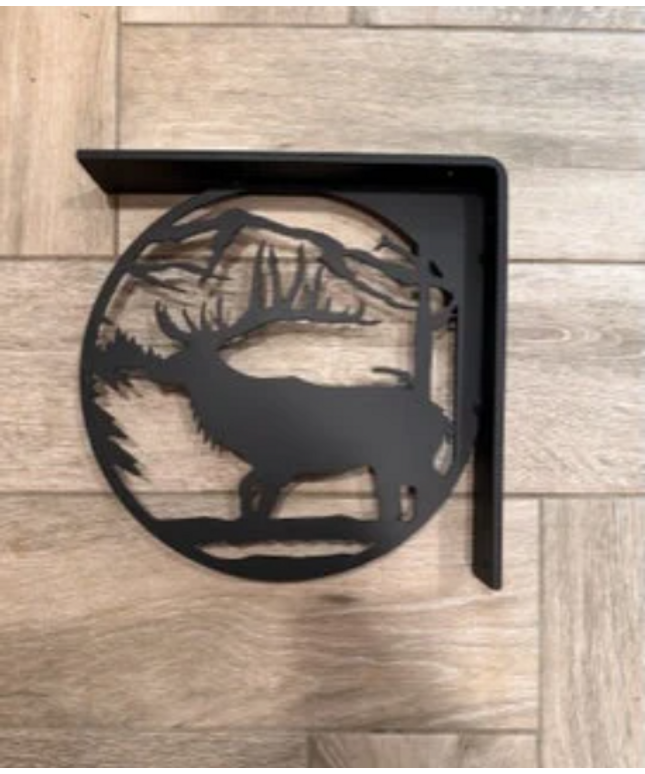 Handcrafted Metal Elk Profile L-Bracket